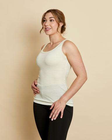 Woolerina Mothers Day Gift Ideas Womens Merino Wool Singlet in Natural (and also available in black)