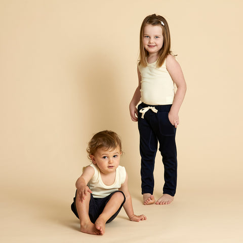 Woolerina Australian Made, Australian Merino Wool Kids Singlet, the perfect base layer for busy kids.