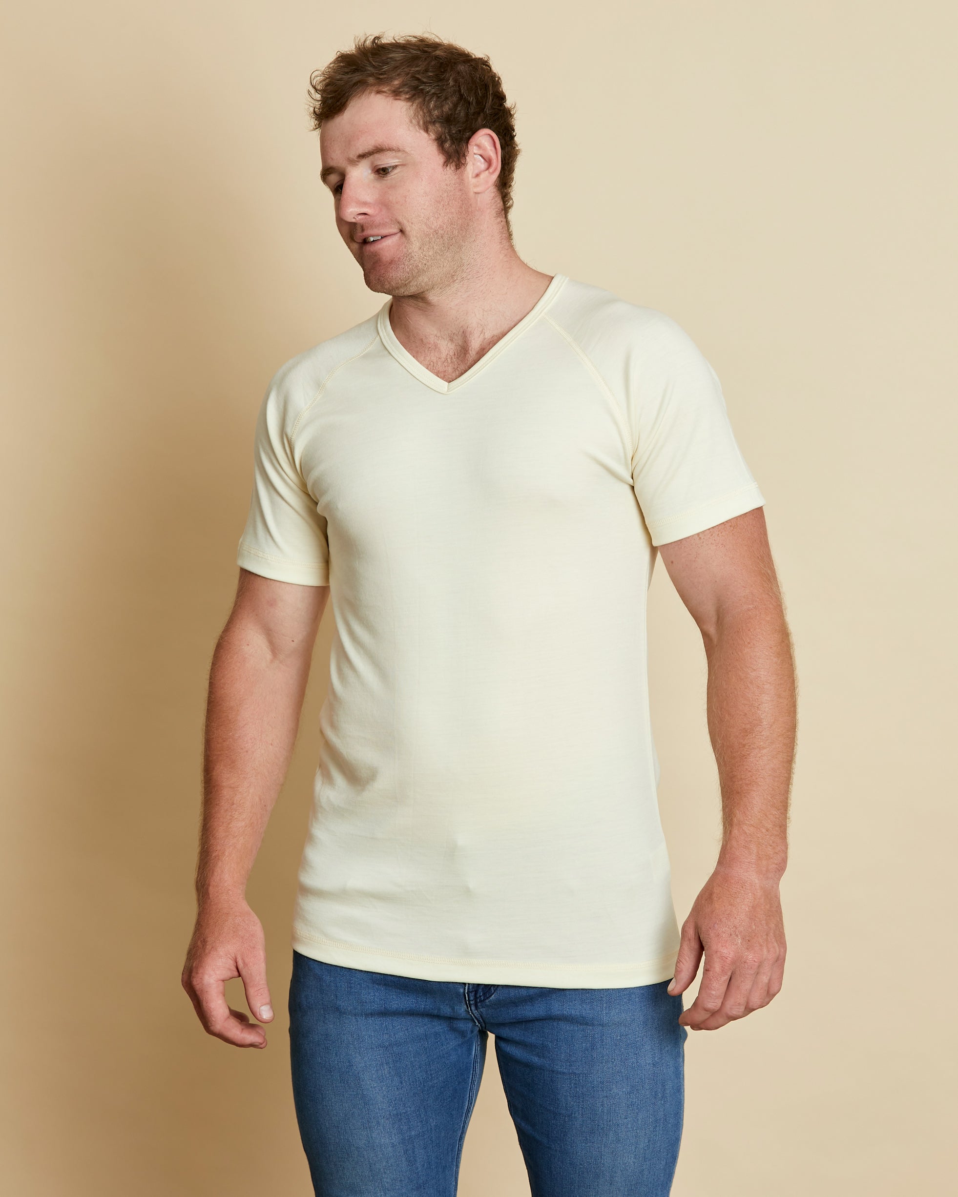 Mens Short Sleeve V Neck