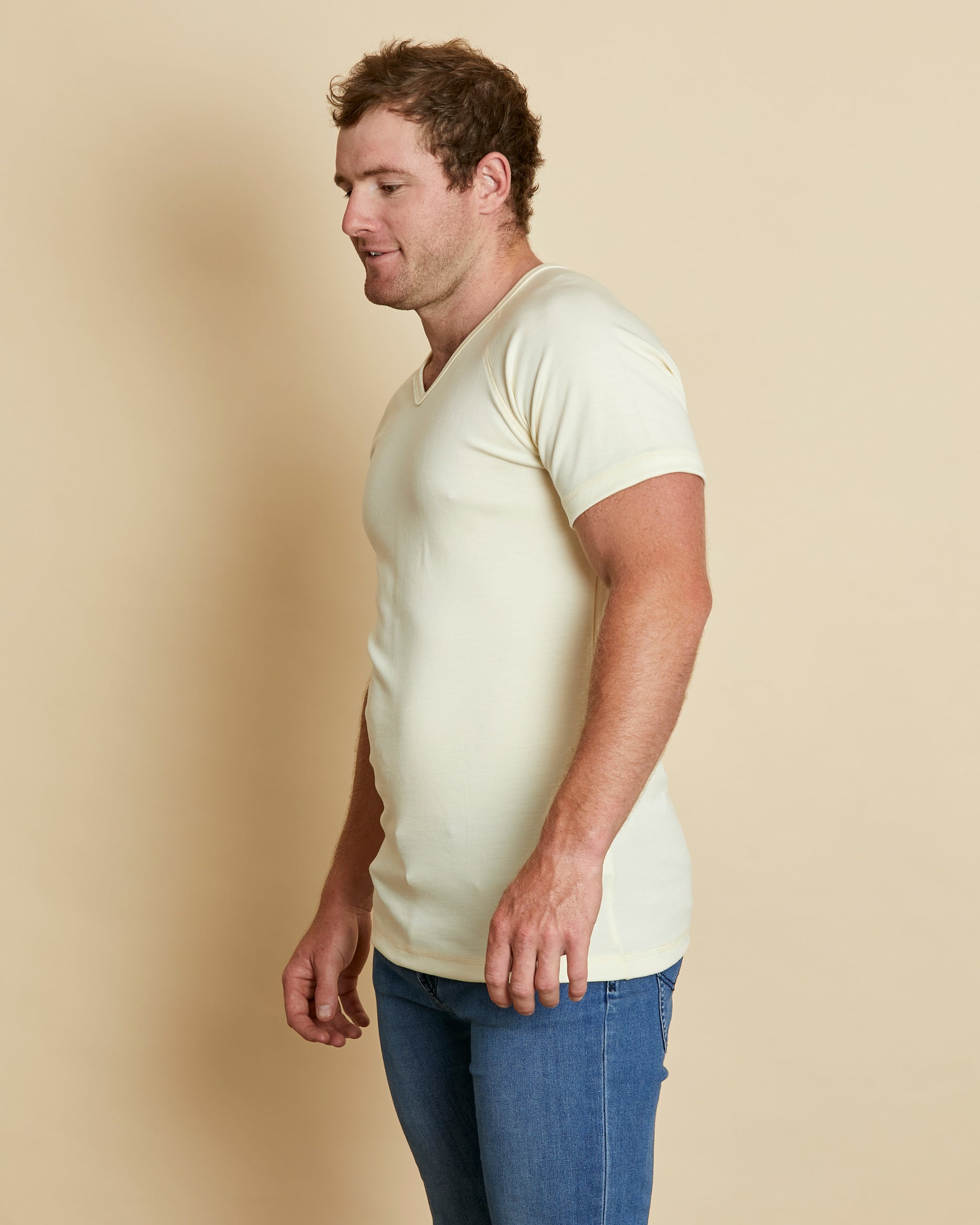 Mens Short Sleeve V Neck