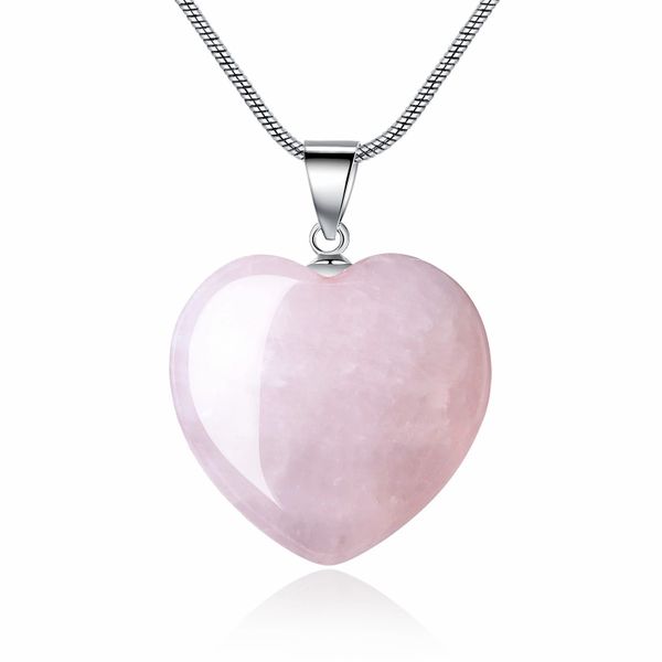 Rose Quartz Heart Love Pendant - Love Yourself First! – Rocky's ...