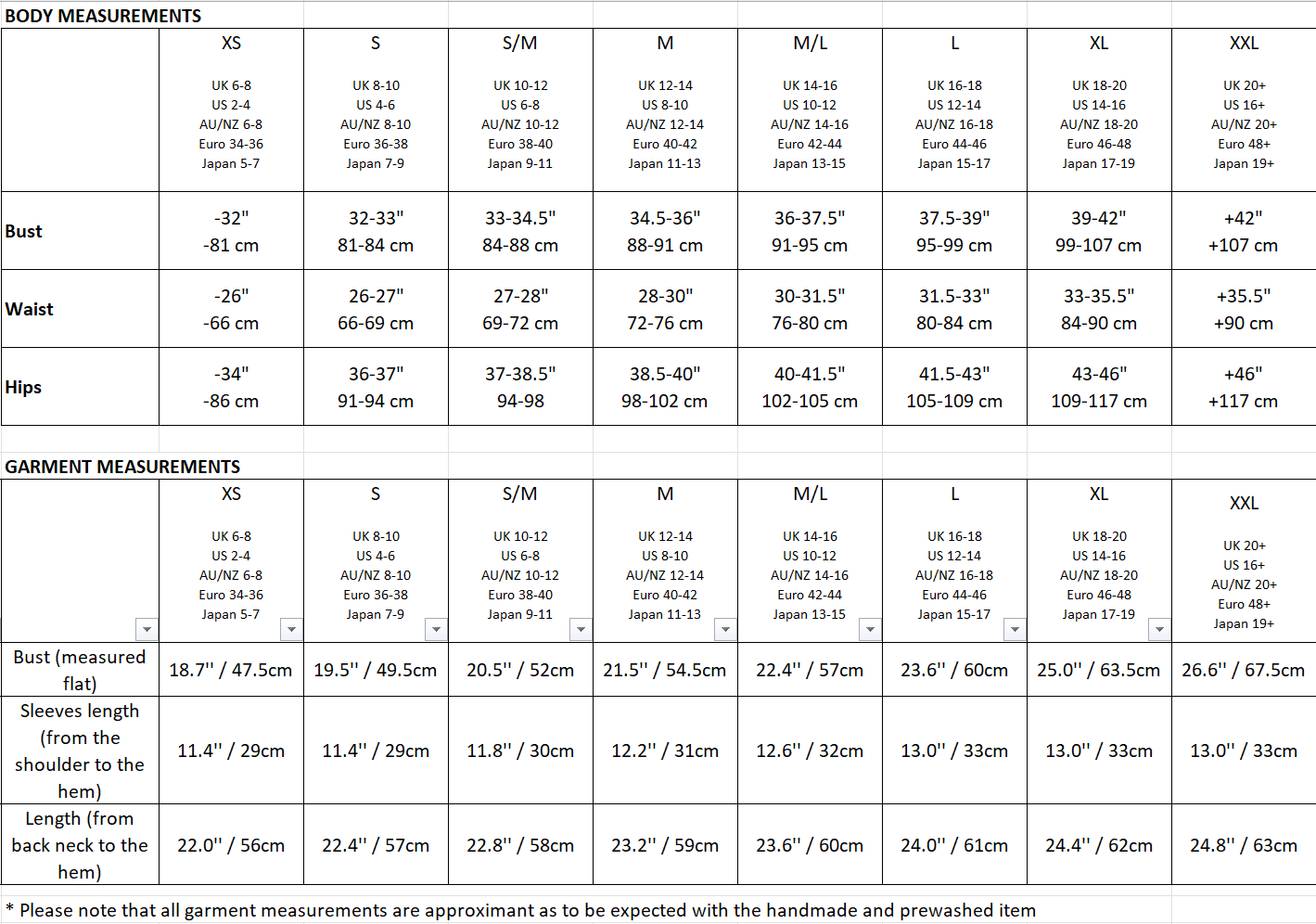 Size Guide (Reno linen shirt) – 2isenough