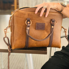 Custom Leather handbag by panhandle red