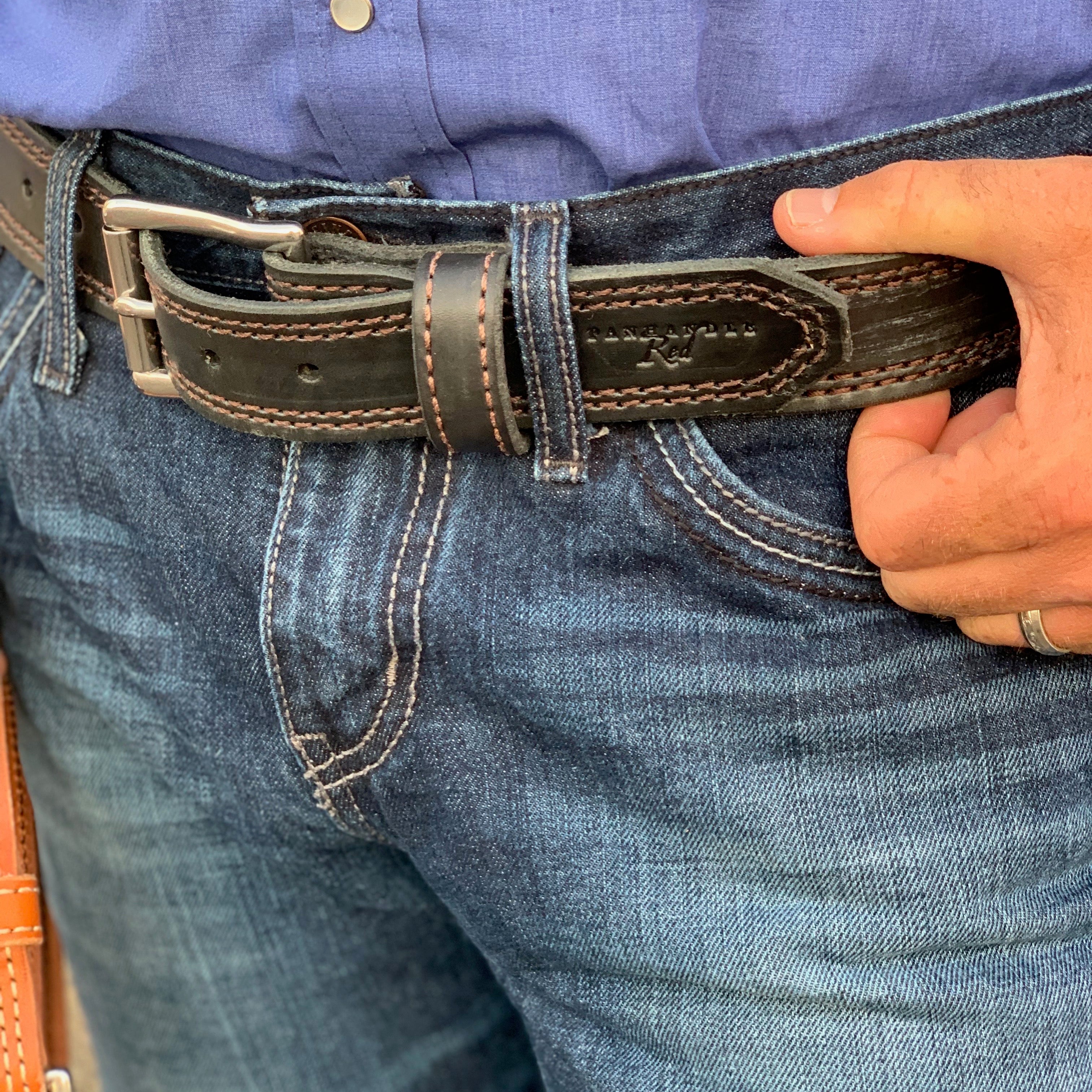 Leather Belt- The Original Jean Belt – Panhandle Red
