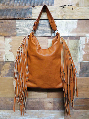 tan fringe bag