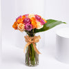 Elegant Mixed Roses In Glass Vase