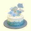 1st Birthday Blue Cake with Custom Name