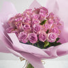 Pink Roses Bouquet In Pink Wrapper