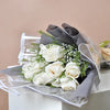 10 White Roses Flower Bouquet 