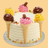 Multicolor Ice Cream Cone Cake