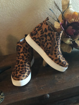 Leopard Wedge Sneakers