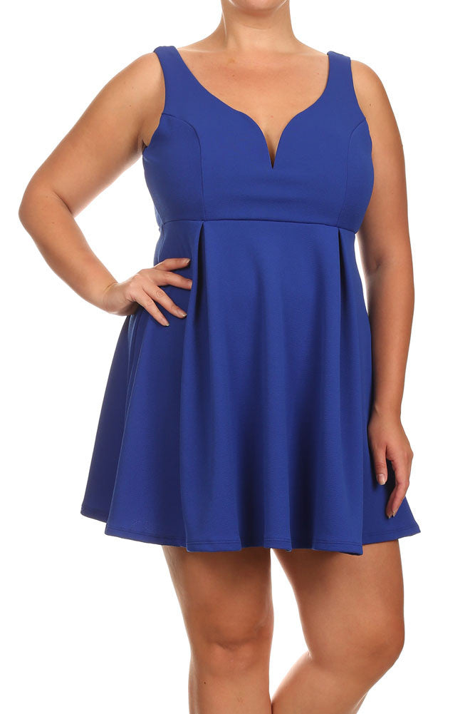 Plus Size Sweetheart Blue Skater Dress – Plussizefix