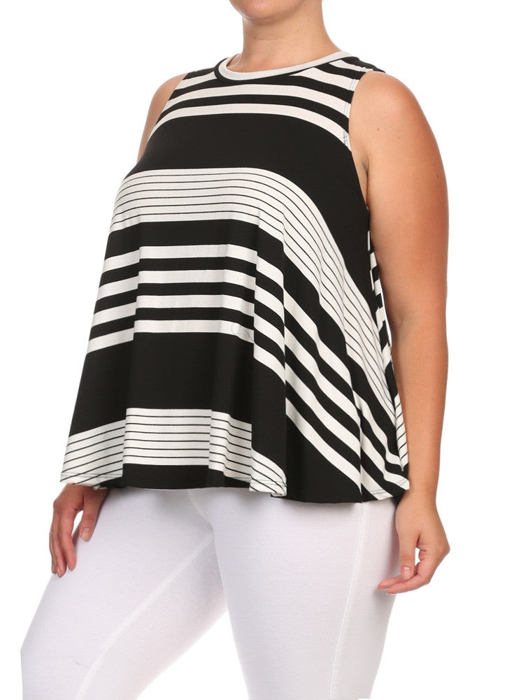 Plus Size Everyday Chic Striped A Line Top – Plussizefix