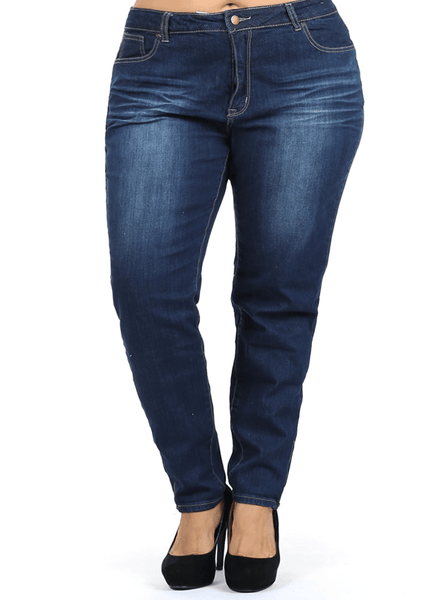 Plus Size High Rise Zipper Ankle Skinny Denim Jeans – Plussizefix