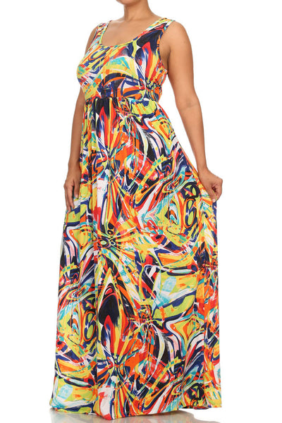 Plus Size Sexy Island Vibes Maxi Orange Dress – Plussizefix