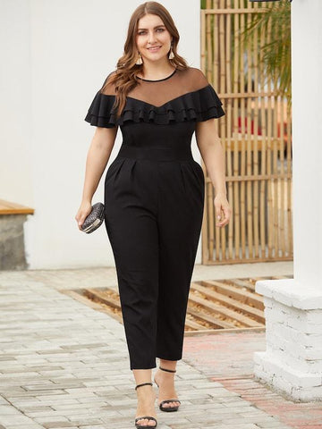 classy plus size white jumpsuit