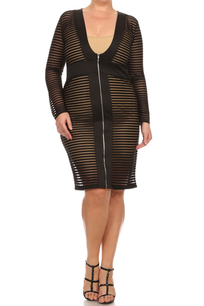 plus size zip up dress