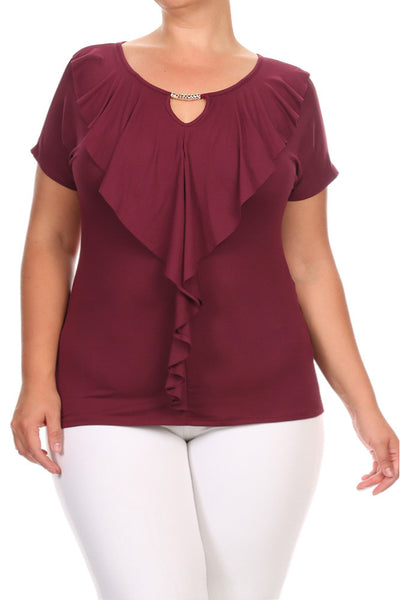 Playful Ruffled Elegant Plus Size Top Plussizefix 2789