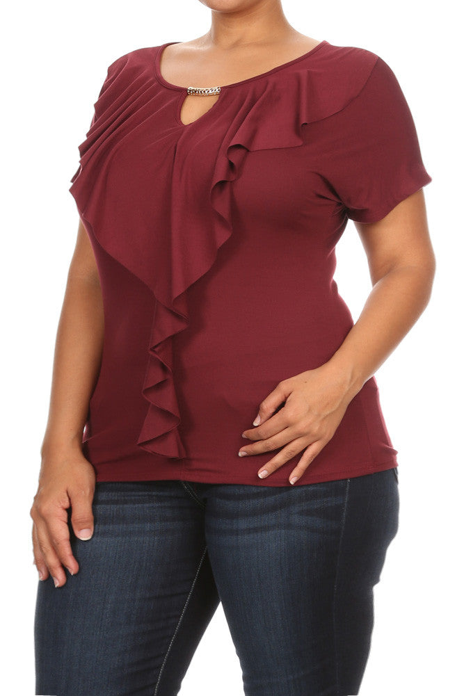 Playful Ruffled Elegant Plus Size Top – Plussizefix