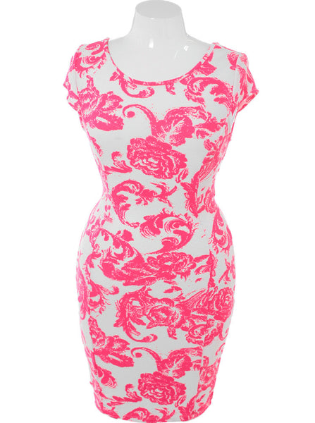 Plus Size Sweetest Floral Pink Dress – Plussizefix
