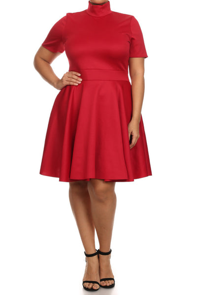 Plus Size Hot Turtle Neck Skater Dress Plussizefix 4523