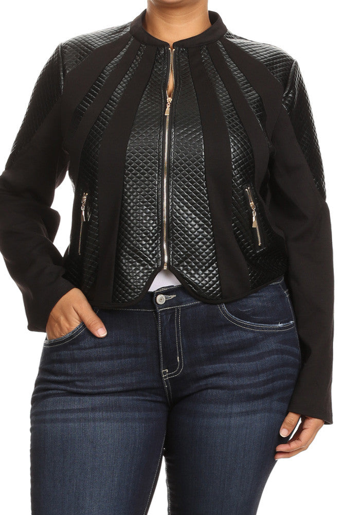 Slay Rider Diamond Plus Size Leather Jacket – Plussizefix