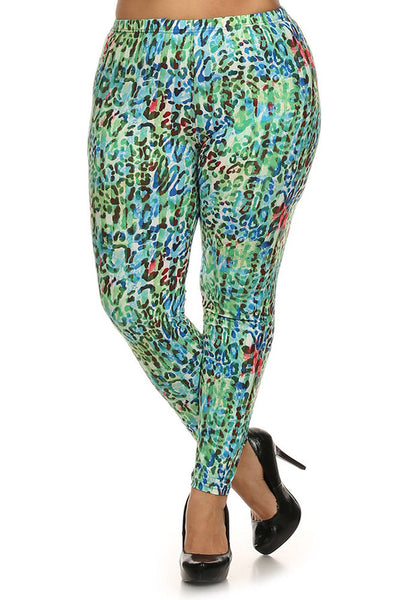 Plus Size Cheetah Print Lined Leggings with Elastic Waist. – Plussizefix