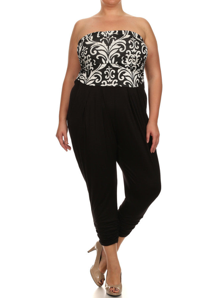 Plus Size Hot Victorian Print Jumpsuit – Plussizefix