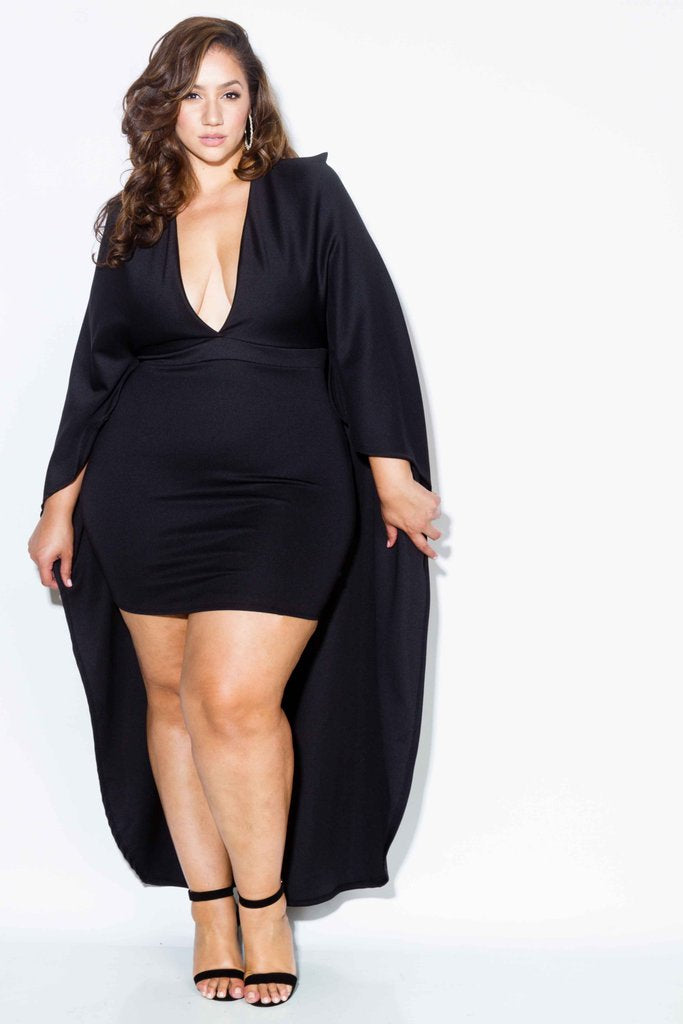 plus size black cape