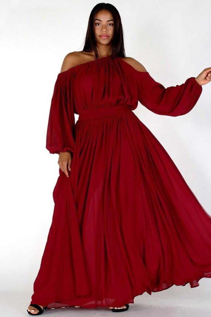 plus size off the shoulder maxi