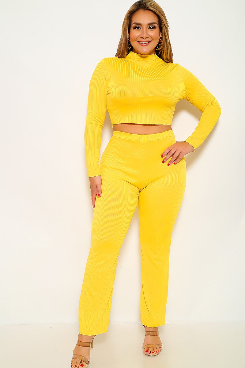 two piece yellow outfit