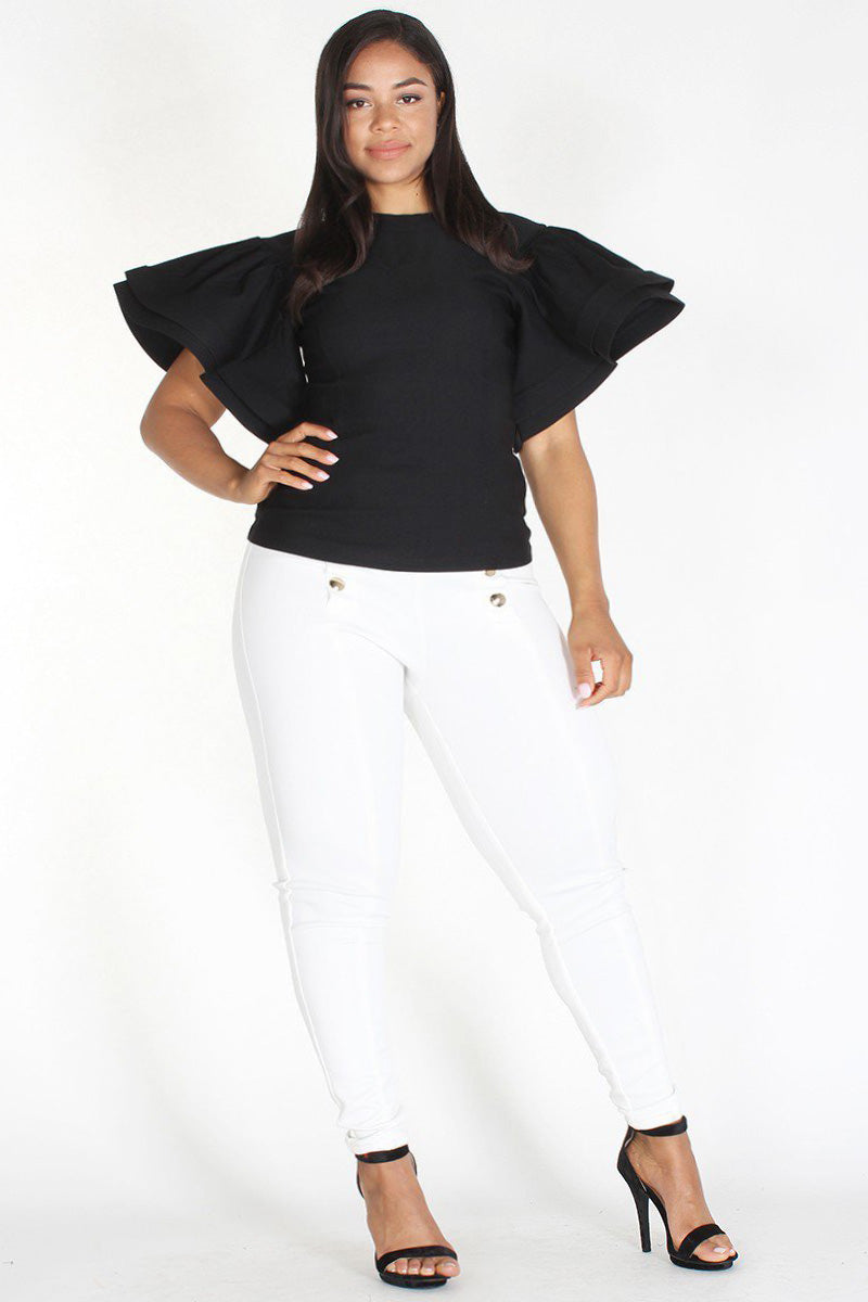 ruffle short sleeve top