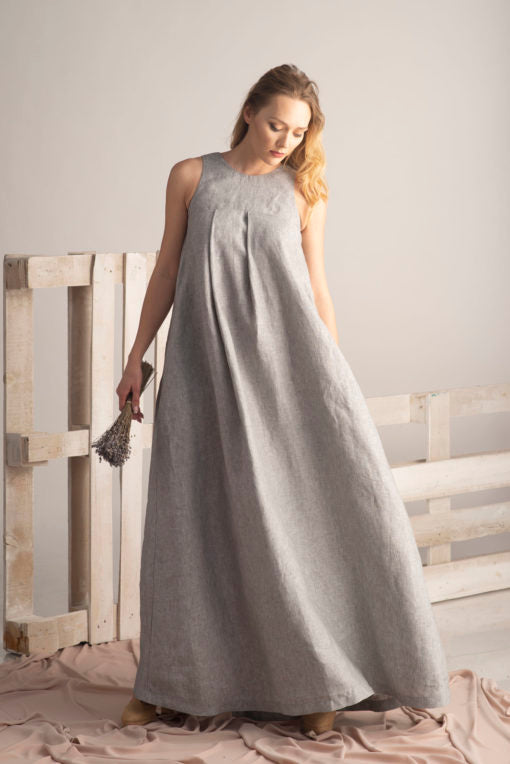 plus size linen long dresses