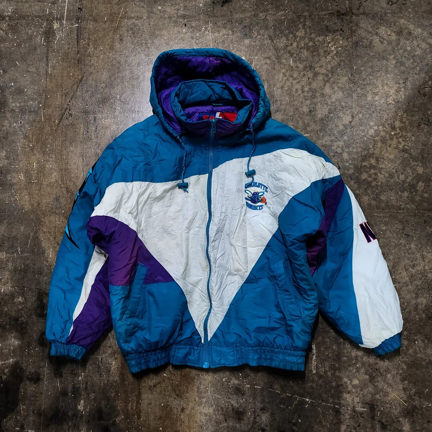 Vintage Rare 90s Charlotte Hornets NBA Windbreaker Jacket