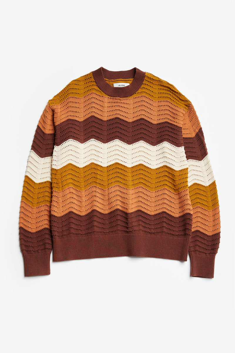 Ripple Sweater Brown Wavy