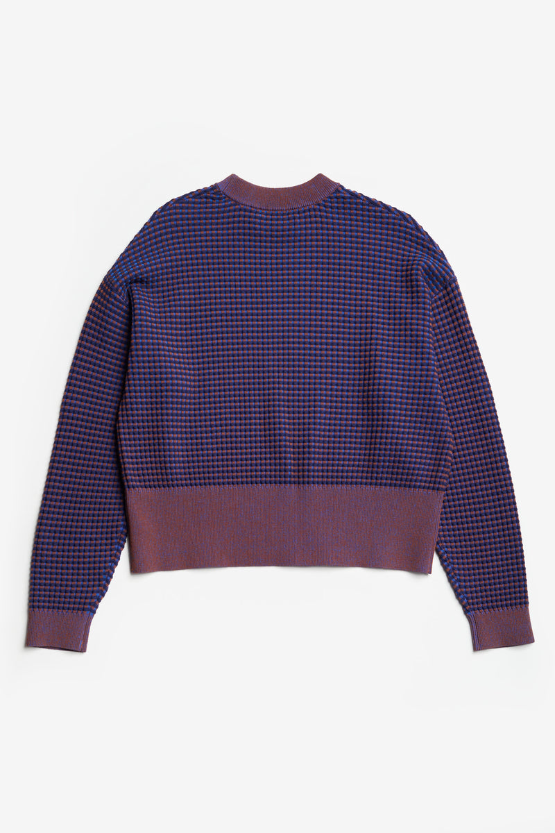 Dusk Knit Sweater Blue Check