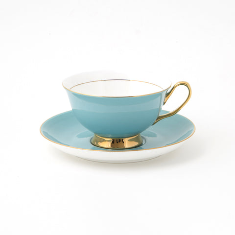 White Plain Seashell Goldenline Cup Saucer Set, For Home at Rs 525
