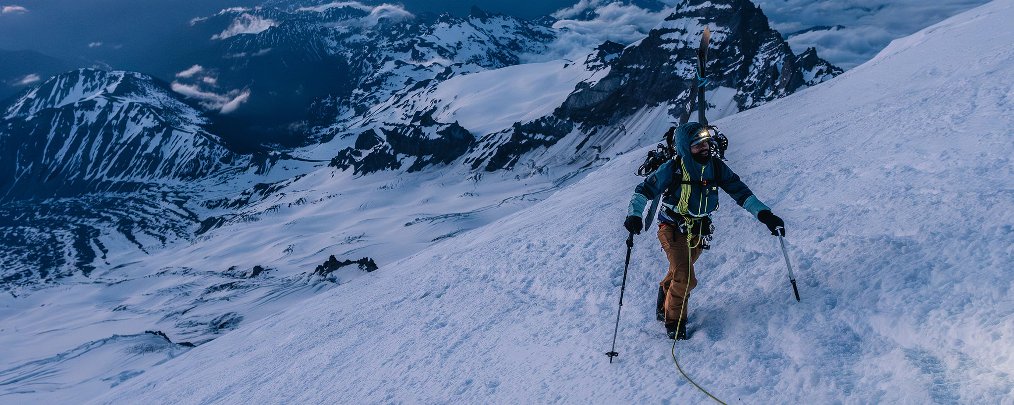Outdoor Research Ambassador Max Djenohan ascends Mount Rainier.