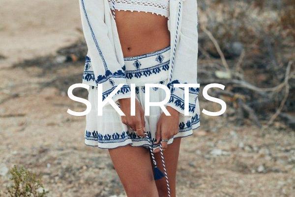 boho skirts and tops