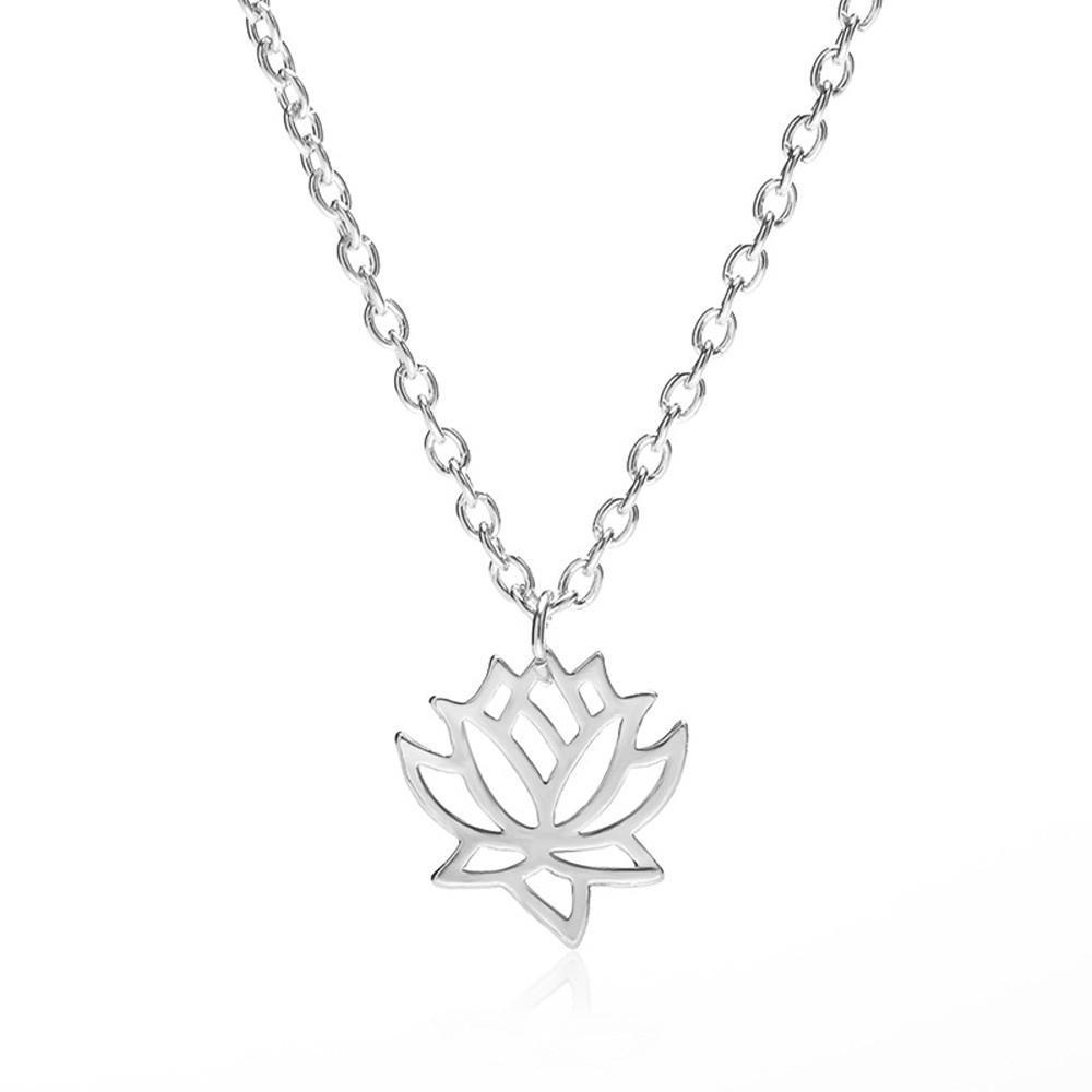 Lotus Flower Charm Necklace Pendant - One Tribe Apparel