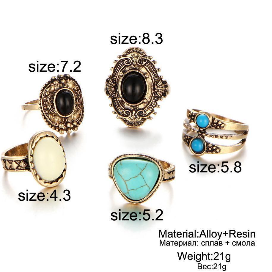 Moon Goddess Antique Ring Set - One Tribe Apparel