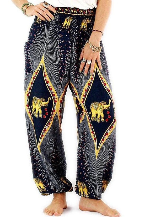 Grey Drop Crotch Rubberized Waist Winter Harem Pants - Şaman Butik | Boho  Fashion