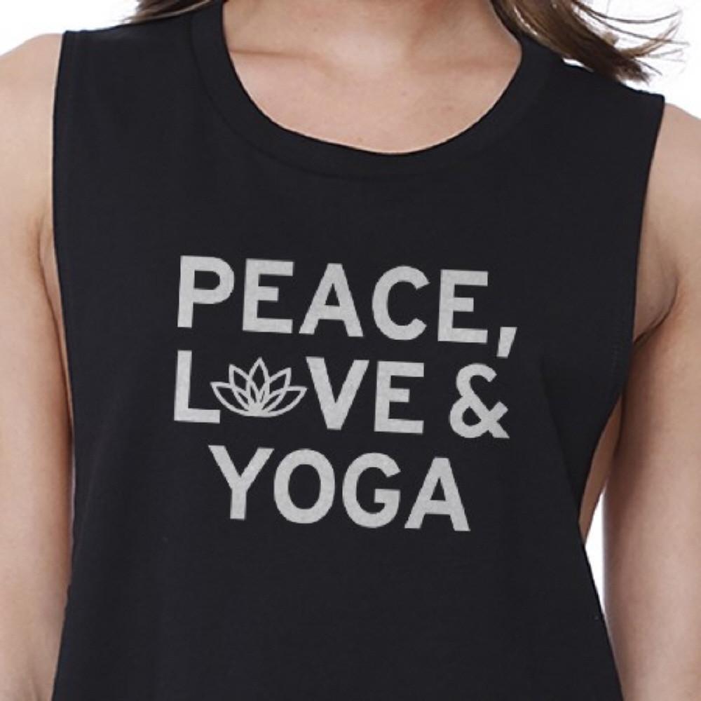 Peace Love Yoga Crop Top Yoga Work Out 