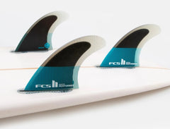 FCS 2 Performer thruster fin set in surfboard