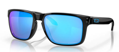 Oakley Holbrook XL sunglasses in polished black frames with blue ion prizm lenses