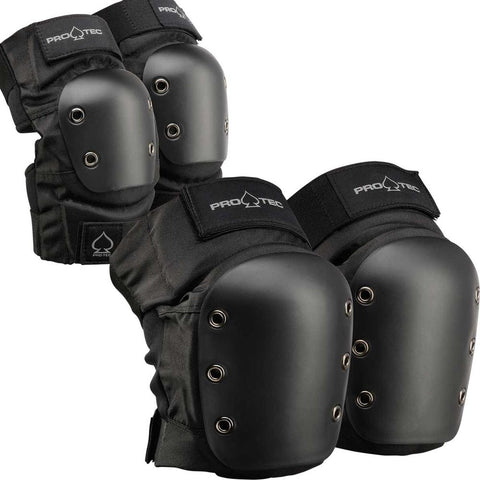 Protec skateboarding street knee and elbow pad set in black