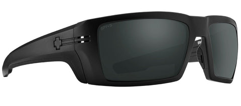 Spy Rebar sunglasses with matte black frame and black happy lens