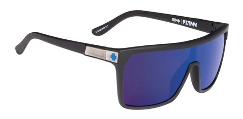 Spy Flynn glasses in black frames with happy lens blue mirror lens sunglasses