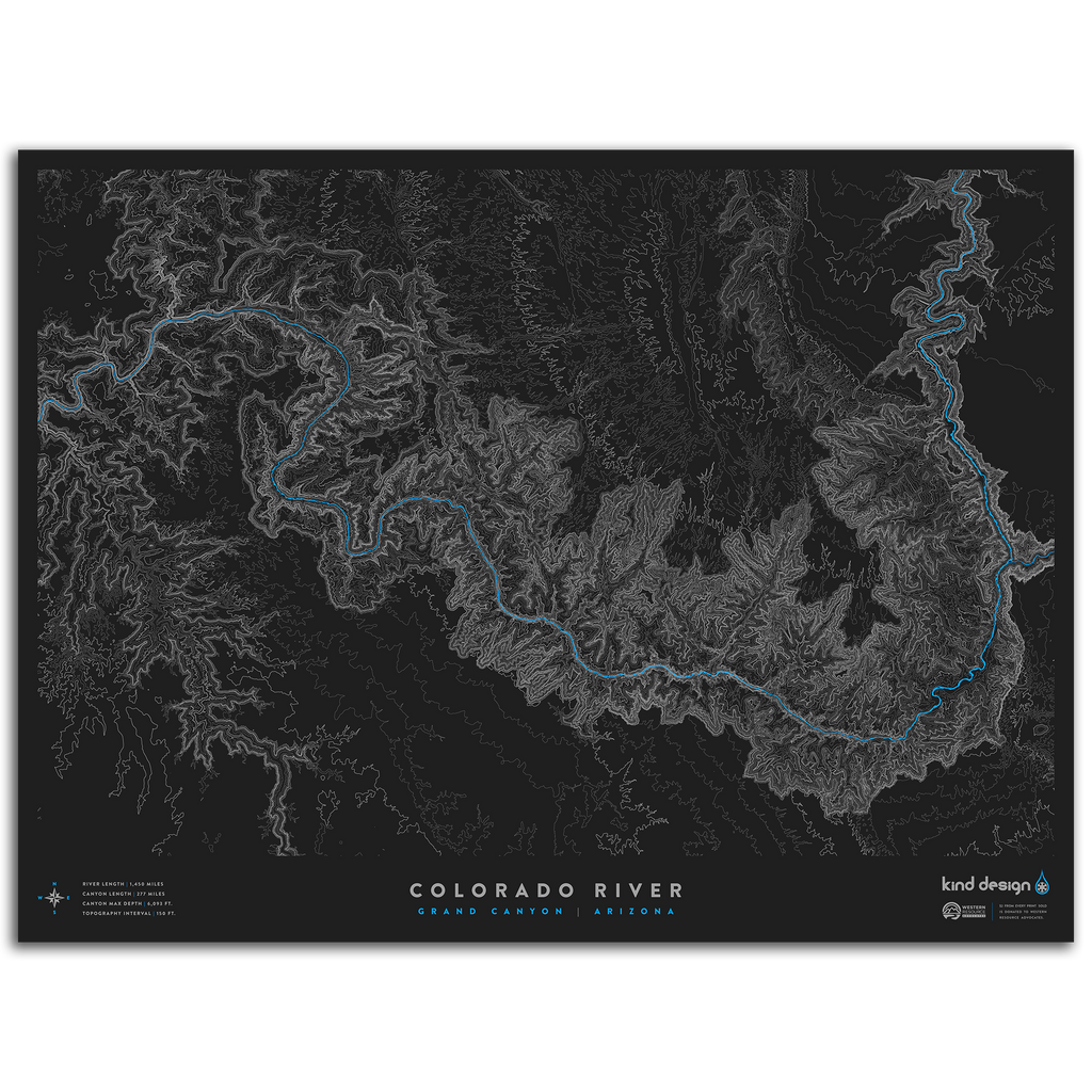 Colorado River Topographic Map COLORADO RIVER TOPO MAP   GRAND CANYON, AZ – Kind Design