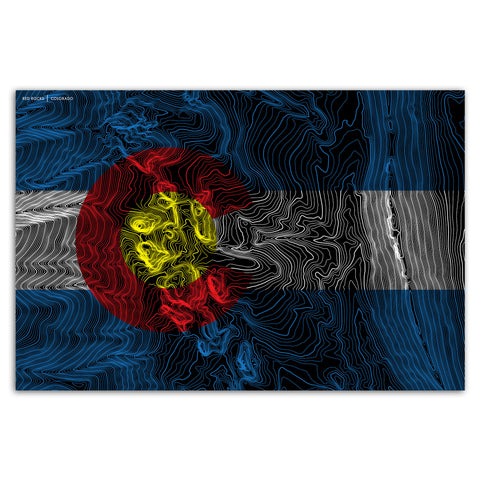 colorado topo flag maps metal print